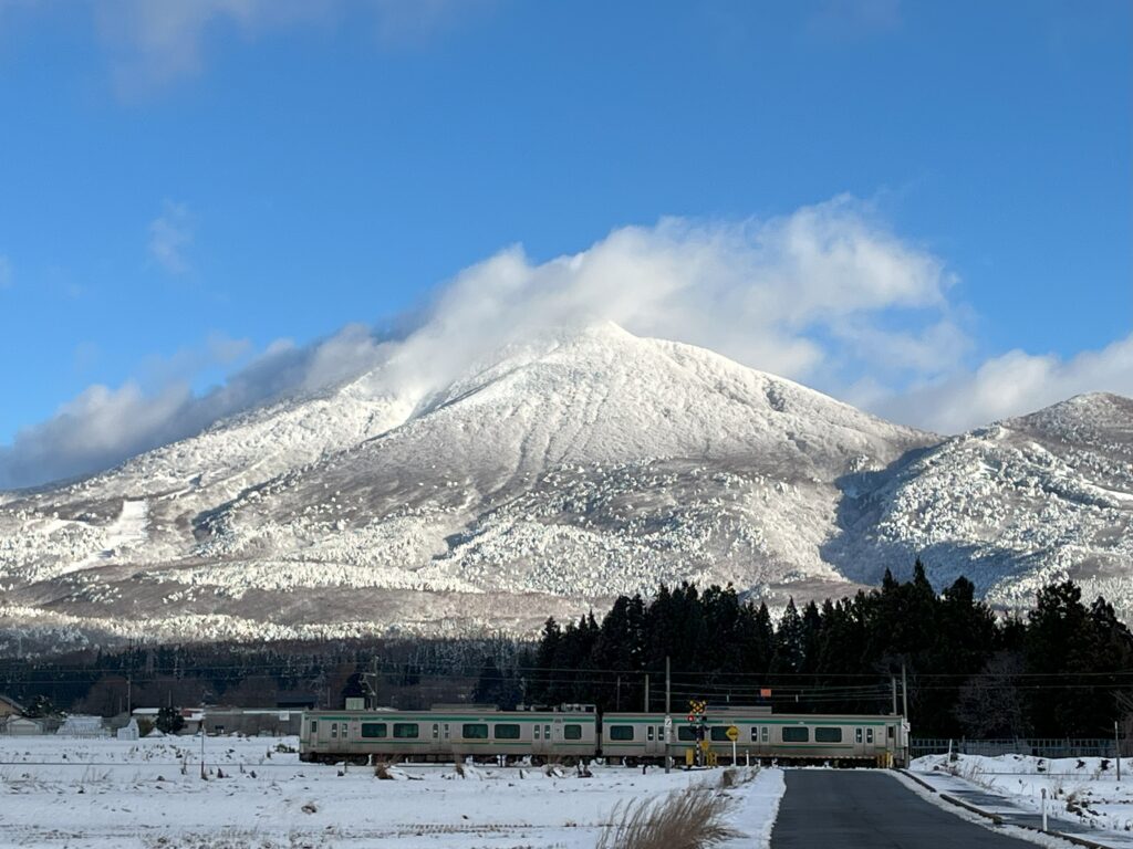 磐梯山の雪景色